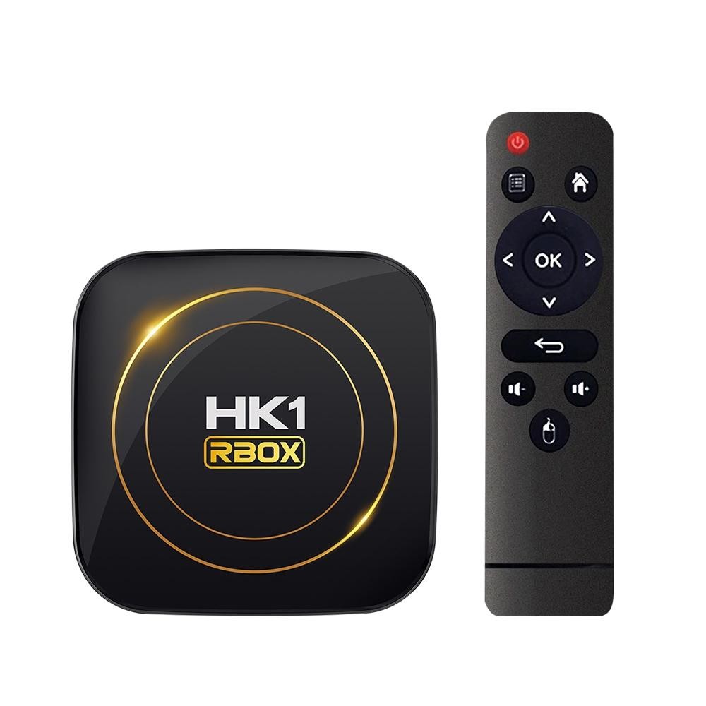 HK1 RBOX-H8S 4K Ultra HD Android 12.0 Smart TV Box with Remote Control, Allwinner H618 Quad-Core, 4GB+64GB(EU Plug)