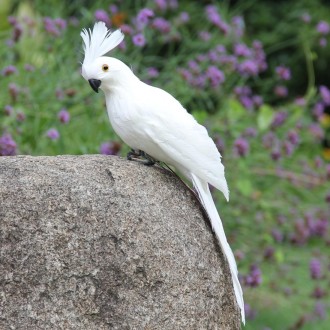 35cm Simulation Parrot Simulation Macaw Horticultural Decoration (White)