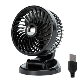 F612 5W Car Rotatable Turntable Silent Fan(USB)