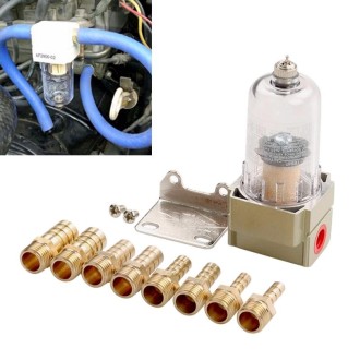 Car Modified Engine Oil Separator Catch Reservoir Tank Can Baffled SMC Oil Air Filter