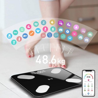 Smart Bluetooth Weight Scale Home Body Fat Measurement Health Scale Battery Model(White True Class)