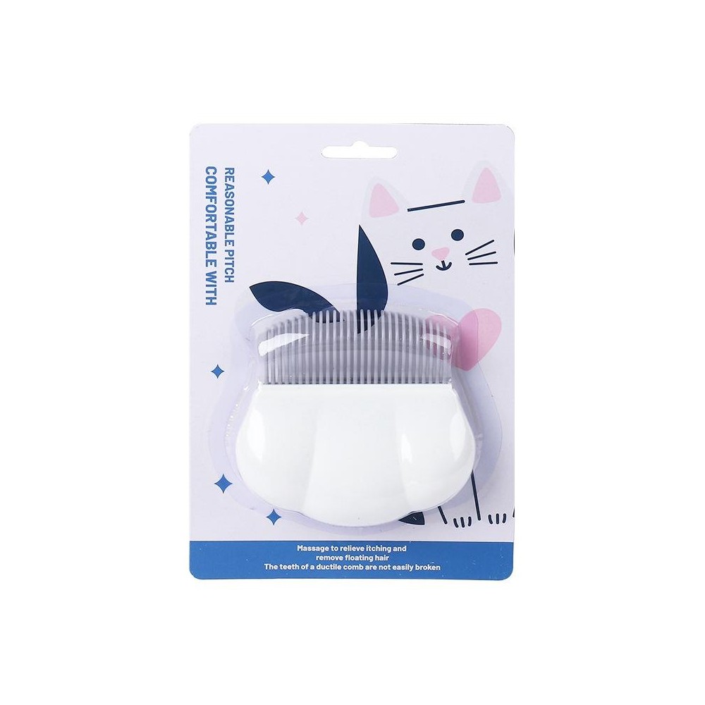 Pet Hair Removal Shell Comb Cat Tickling Massage Comb(White)