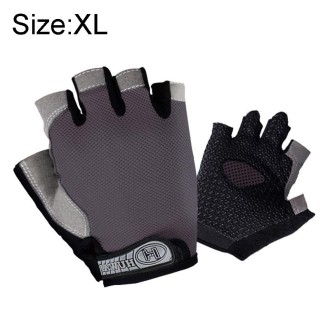 Summer Men Women Fitness Gloves Gym Weight Lifting Cycling Yoga Training Thin Breathable Antiskid Half Finger Gloves, Size:XL(Gr