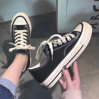 Students All Match Retro Sneakers Canvas Shoes, Color: Replica Black(39)