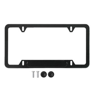 American Standard Aluminum Alloy License Plate Frame Including Accessories, Specification: 4 Holes Slotted Aluminum Black