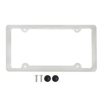 American Standard Aluminum Alloy License Plate Frame Including Accessories, Specification: 4 Holes Slotted Spray White