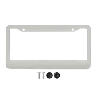 American Standard Aluminum Alloy License Plate Frame Including Accessories, Specification: Round Hole Aluminum Spray White