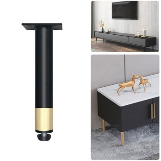 Metal Furniture Support Legs with Adjustment Pad, Height: 16cm(Black Gold)