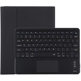 TG109BC Detachable Bluetooth Black Keyboard + Microfiber Leather Tablet Case for iPad Air 2020, with Touch Pad & Pen Slot & Hold