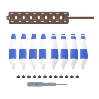 Sunnylife MM3-SN443 For Mini 3 Pro Propeller Blades + Silicone Folding Storage Bag(Blue Strip+Brown Bag)