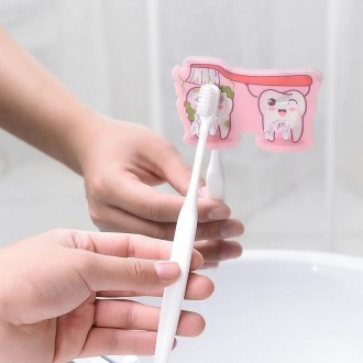 Bathroom Washing Hook Toothbrush Holder(Pink 2 Hooks)