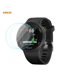 For Garmin Forerunner 45 / 45S 2 PCS ENKAY Hat-Prince 0.2mm 9H 2.15D Curved Edge Tempered Glass Screen Protector  Watch Film