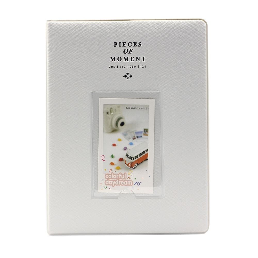 128 Pockets Photo Book Album Name Card Holder for Fujifilm Instax Mini 8 /7s /70 /25 /50s /90(Grey White)