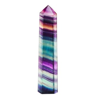 Natural Rough Stone Hexagonal Crystal Column Colorful Fluorite Column Ornaments, Size:5-6 cm