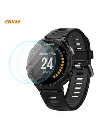 For Garmin Forerunner 735 / 735XT 2 PCS ENKAY Hat-Prince 0.2mm 9H 2.15D Curved Edge Tempered Glass Screen Protector  Watch Film