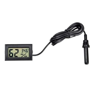 With Probe Digital Thermometer Hygrometer Electronic Temperature Detection Sensor, Model: FY-12 Black