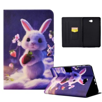 For Samsung Galaxy Tab A 10.1 T580 Electric Pressed TPU Smart Leather Tablet Case(Strawberry Bunny)