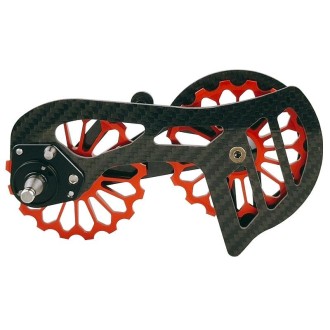 Carbon Fiber Guide Wheel For Road Bike Bicycle Bearing Rear Derailleur Guide Wheel Parts, Model Number: SD6 Red