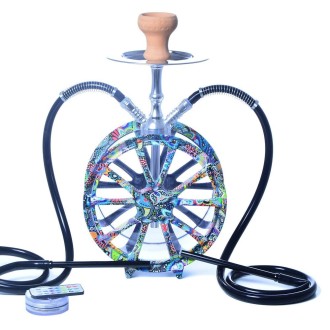 CL-01 Acrylic Double Tube Graffiti Wheel Hookah(Green Graffiti)