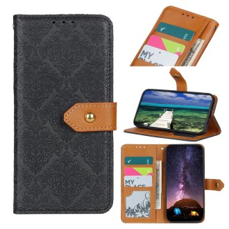 For Xiaomi 13 Ultra European Floral Embossed Flip Leather Phone Case(Black)