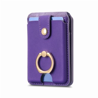 Magsafe Cross Vertical Card Bag Case For iPhone 15 / 14 / 13(Purple)