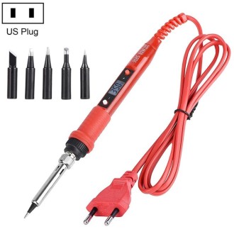 Metallic LCD Temperature Regulating Soldering Iron And Soldering Iron Tip Set Electric Soldering Iron Welding Tool( 110V US Plug