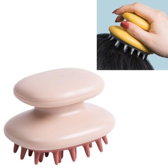 Household Shampoo Comb Silicone Massage Comb Portable Head Grab Dandruff Hair Brush(Light Pink)