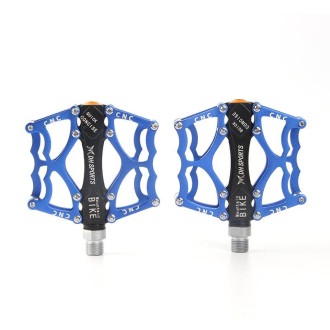 Bicycle Pedal Mountain Bike Aluminum Alloy Palin Pedal Non-Slip Bearing Pedal(901 Blue)