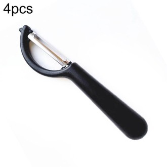 4 PCS Stainless Steel Round Handle Peeler Sugar Cane Scraper  Fruit Plane(Black)