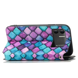 For DOOGEE X98 Pro / X98 CaseNeo Colorful Magnetic Leather Phone Case(Purple Scales)