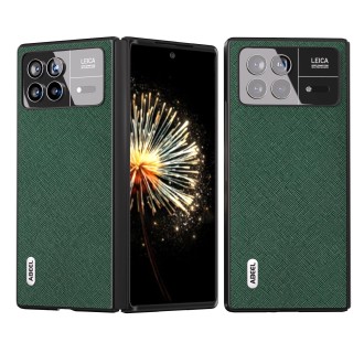 For Xiaomi Mix Fold 3 ABEEL Cross Texture Genuine Leather Phone Case(Green)