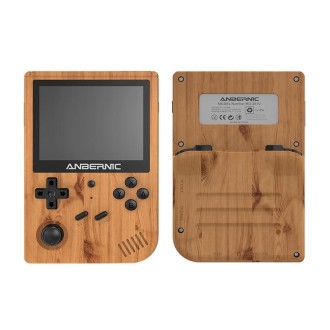 ANBERNIC RG351V 3.5 Inch Screen Linux OS Handheld Game Console (Wood Grain) 16GB+64GB