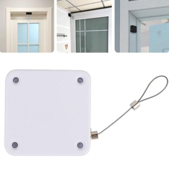 2 PCS P093 Automatic Doorkeeper Telescher Door Closer Sliding Door Anti-Theft Box, Specification: 3rd Generations White All Glue