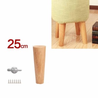 Solid Wood Sofa Foot Table Leg Cabinet Foot Furniture Chair Heightening Pad, Size:25 cm, Style:Vertical(Wood Color)