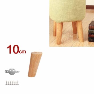 Solid Wood Sofa Foot Table Leg Cabinet Foot Furniture Chair Heightening Pad, Size:10 cm, Style:Tilt(Wood Color)