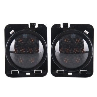 2 PCS 8W DC 12V Car SUV Refit LED Wheel Eyebrow Turn Signal for Jeep Wrangler JK 07-17, Specification: Butt Assembly with Apertu