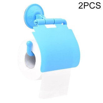 2 PCS Colorful Waterproof Plastic Toilet Bathroom Kitchen Wall Mounted Roll Paper Holder Carrier Home Decoration Tools(Blue)