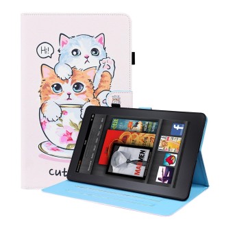 For Amazon Kindle Paperwhite 4 / 3 / 2 / 1 Animal Pattern Horizontal Flip Leather Case with Holder & Card Slots & Photo Frame & 