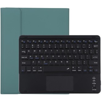 TG109BC Detachable Bluetooth Black Keyboard + Microfiber Leather Tablet Case for iPad Air 2020, with Touch Pad & Pen Slot & Hold