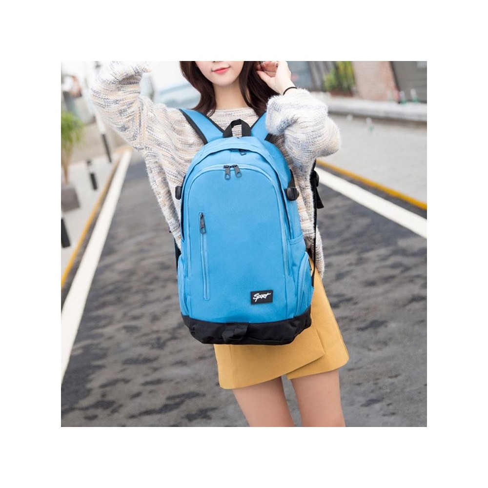 1107 Student Bag Leisure Backpack(Light Blue)