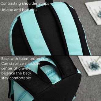 1107 Student Bag Leisure Backpack(Light Blue)