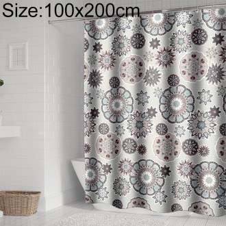 Bohemian Mandala Shower Curtains Bathroom Geometric Waterproof Bath Curtain, Size:100x200cm