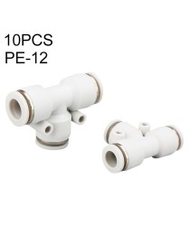 PE-12 LAIZE 10pcs PE T-type Tee Pneumatic Quick Fitting Connector
