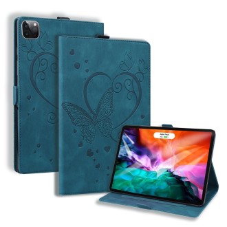 For iPad Pro 12.9 (2020) / (2021) Love Butterfly Pattern Horizontal Flip Leather Tablet Case with Holder & Sleep / Wake-up Funct