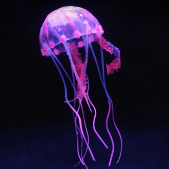 3 PCS Aquarium Articles Decoration Silicone Simulation Fluorescent Sucker Jellyfish, Size: 3.5*11cm(Pink)