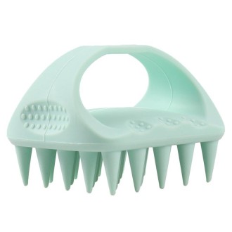 Square Soft Silicone Hair Shampoo Massage Brush Clean Scalp Massage Comb(Blue)