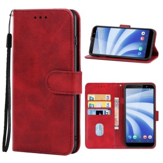 Leather Phone Case For HTC U12 Life(Red)