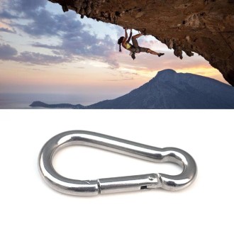 M12 Stainless Steel Carabiner Spring Hook Multi-tool Mountaineering Buckle Lock Camping Hook Rope, Inner Diameter: 11.73mm