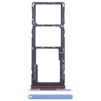 For Tecno Pop 7 BF6 SIM Card Tray + SIM Card Tray + Micro SD Card Tray (Blue)