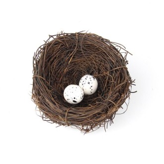 10cm Simulation Bird Nest + 2 PCS Bird Egg Holiday Decoration